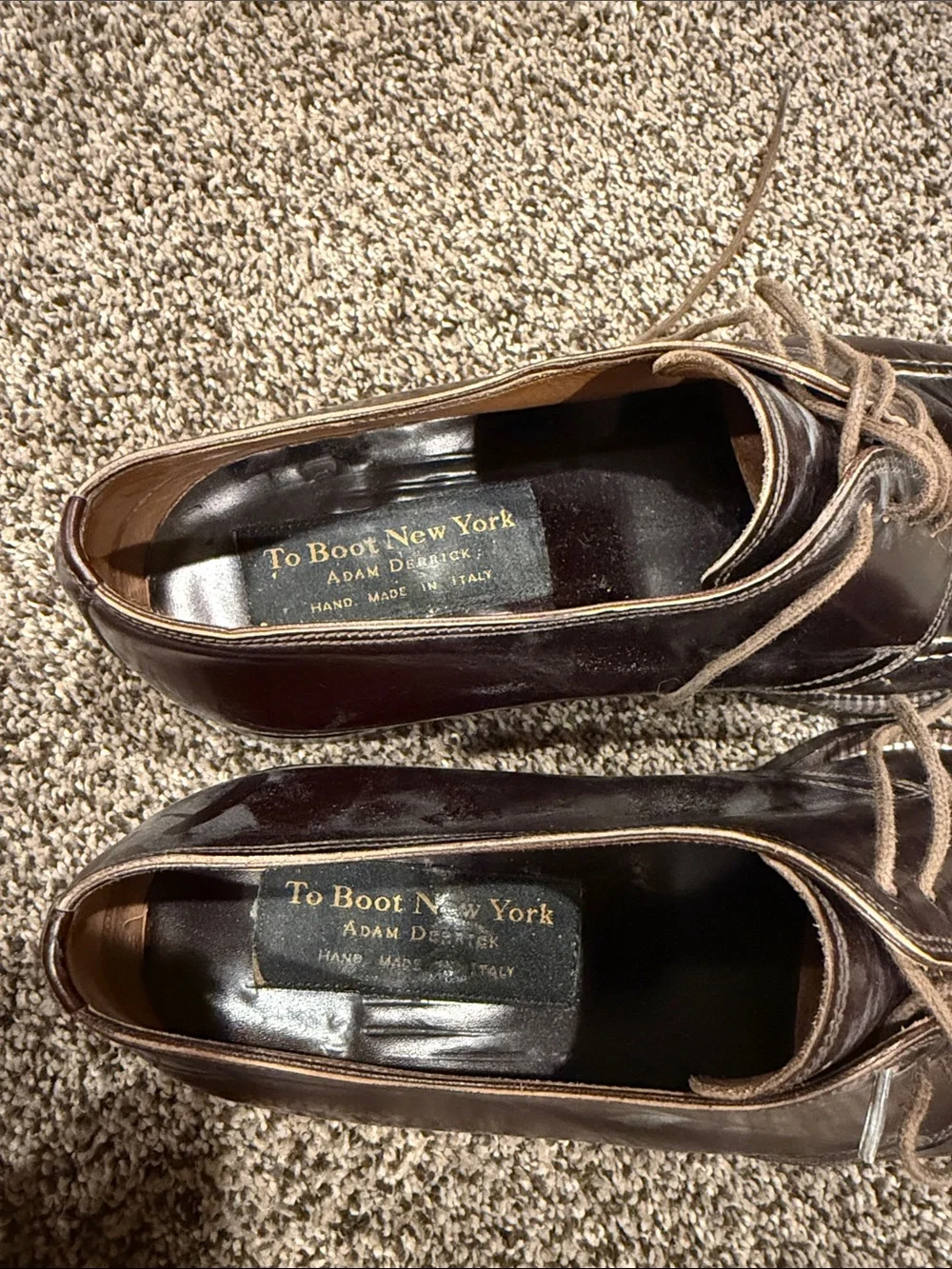 Men's Dark Brown Leather Split-Toe Derby Shoes